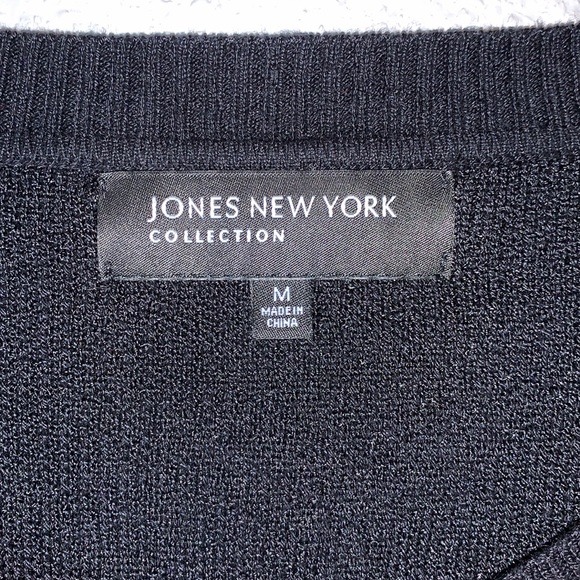 Vintage Jones N.Y. black shirt sleeve cardigan textured knit design cottagecore - Picture 10 of 14